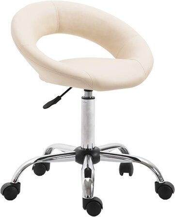Стілець на коліщатках / стілець Duhome 3 кольори зі спинкою, стілець для практики, обертовий стілець, стілець з коліщатками, косметичний стілець, робочий Стілець, офісний стілець