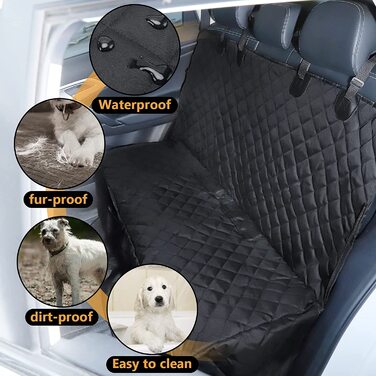 Ковдра для собак YUNXANIW для заднього сидіння автомобіля з сітчастим вікном, ковдра для багажника для собак, водонепроникне автомобільне ковдру для собак, міцний чохол на сидіння для домашніх тварин для вантажівок, позашляховиків. (Заднє автокрісло для с