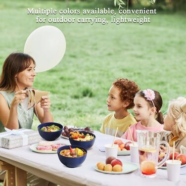 Пластикові миски Berglander 12 шт. 750 мл, сині, багаторазові, для дорослих, дітей, дому, ресторану, саду, пікніка