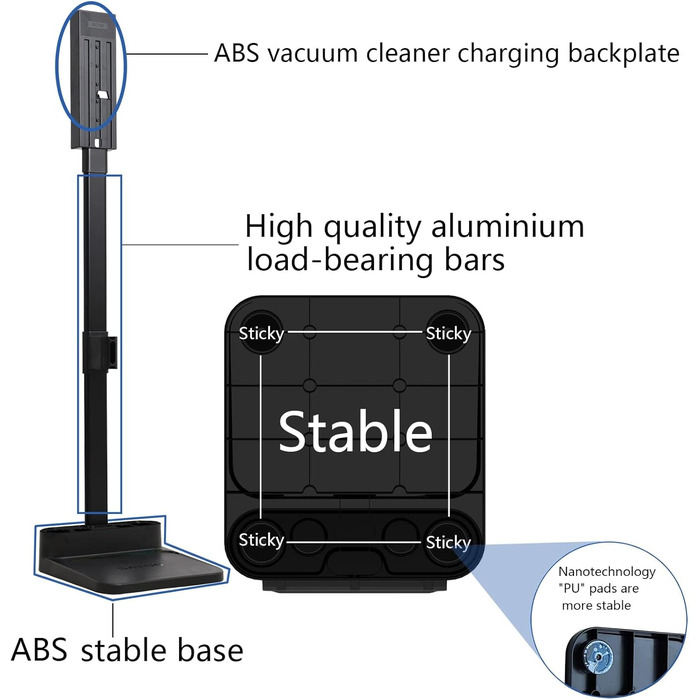 Підставка для пилососа wzglsbkd для Dyson V6-V15, підлогова підставка, без свердління, міцна конструкція з нержавіючої сталі