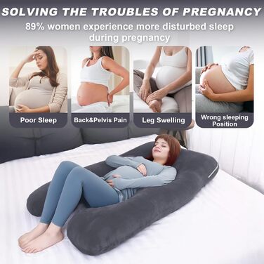 Вагітний подушковий, U-подібний, повноекранний, подушка для годування, подушка підтримки, подушка для вагітних, знімний чохол, 140x70 см (Ліловий, Велюр)