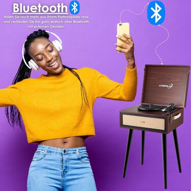 Ретро вініловий програвач із підставкою, Bluetooth, FM-радіо, USB, динамік Full Range, AUX, MicroSD, портативний програвач платівок у валізі на ніжках