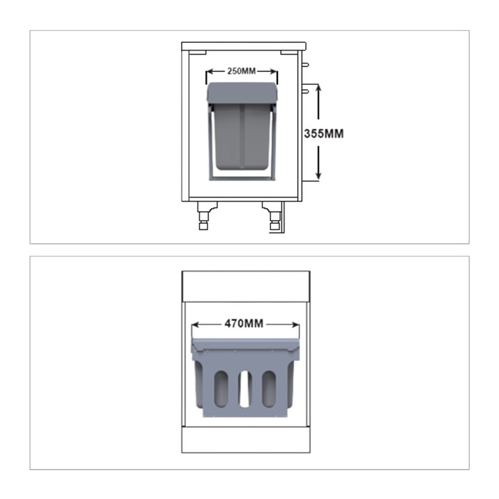 Кухня з вбудованим відром для сміття Relaxdays 2x 8 літрів