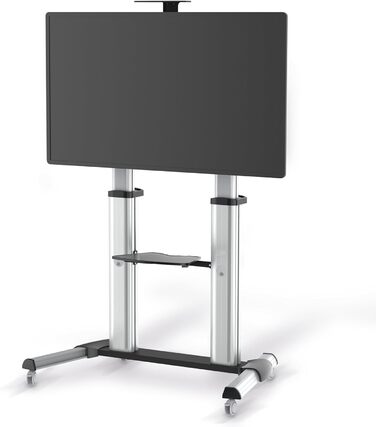 Підставка для телевізора Conecto TV Stand - мобільна, поворотна, регульована по висоті, 55-100 дюймів, модель LM-FS03G, срібна