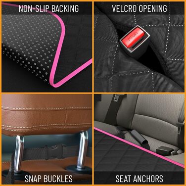 Килимок для захисту заднього сидіння та багажника автомобіля Active Pets - водонепроникний (рожевий)