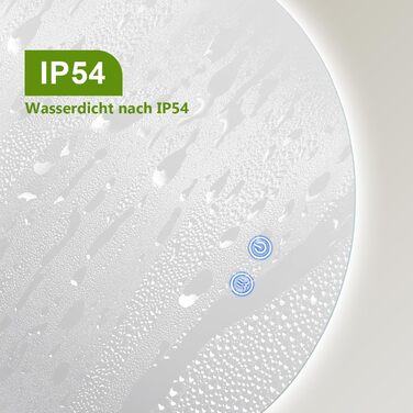 LED дзеркало для ванної кімнати з підсвічуванням 70x50 см, холодне світло 6000K, енергозберігаюче, диммер, антизапітніння