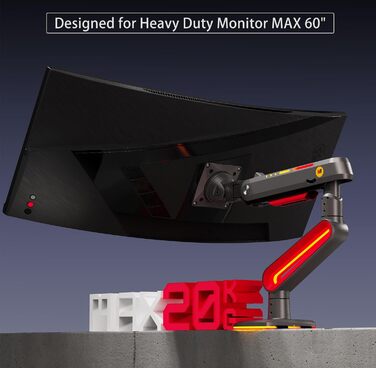 Кріплення для монітора NB Ergonomic RGB, 32-60 дюймів, для широких моніторів, до 20 кг, VESA 75/100 мм (червоний)
