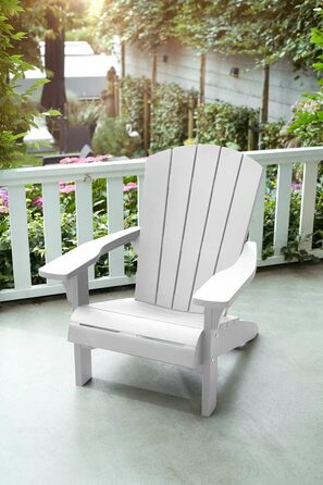 Пластикове крісло Keter Allibert Troy Adirondack, антрацит, для саду, тераси та балкона, 93x81x96.5 см, стійке до погодних умов