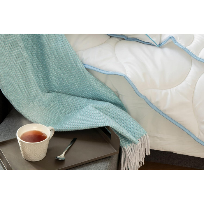 Пухова ковдра 135x200 см – середньої теплоти, мікрофібра, сертифікат Oeko-Tex, для алергіків, дихаюча, виготовлена в ЄС, пральна, ковдра 135x200