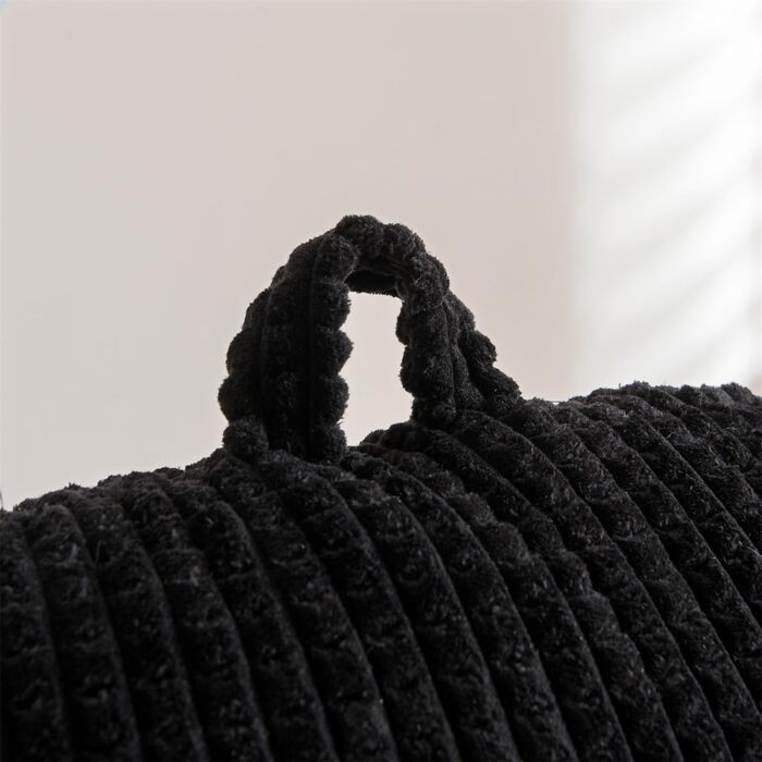 Крісло-мішок Holawakaka для дорослих з підлокітниками та спинкою, чорний, великий - для читання, відпочинку та роботи за ноутбуком