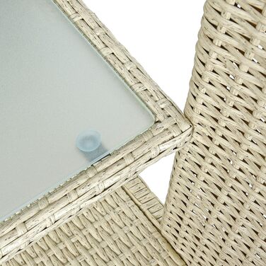 Садова банкетка ESTEXO з ротангу для 2 осіб, бежева: комплект садових меблів для балкона та саду