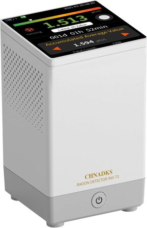 Радонметр CHNADKS RM-73 з акустичним та візуальним сигналом, сенсорний кольоровий LCD-дисплей, для тривалої перевірки рівня радону в будинку або підвалі, Bq/m³ або pCi/L