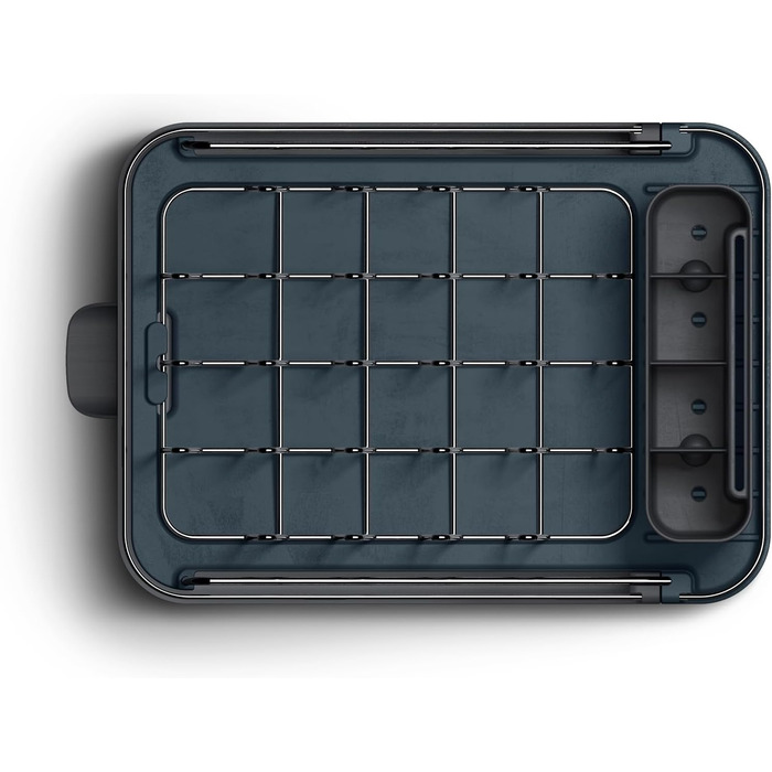 Сушарка для посуду Joseph Joseph Extend Slim з нержавіючої сталі, висувна, компактна, з підставкою для столових приборів та поворотним зливом, сіра