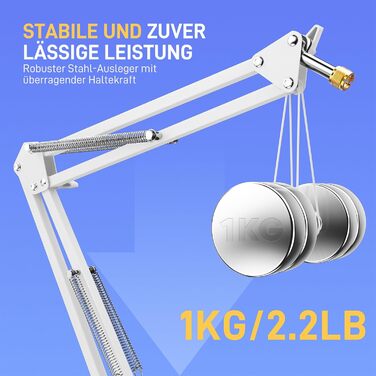 Мікрофон Maono BA20 з кріпленням-стійкою для подкастів, геймінгу та стрімінгу (білий)