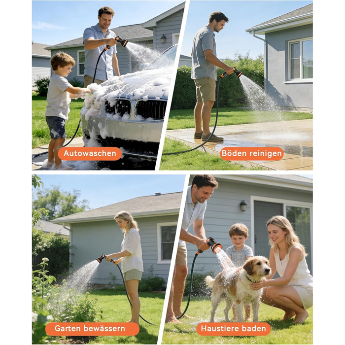 Шланговий барабан SUNPOW настінний 30м для саду, тераси та двору. Автоматичний намотувач, поворотна стіна, 10 функцій розпилення. Діаметр 16 мм.