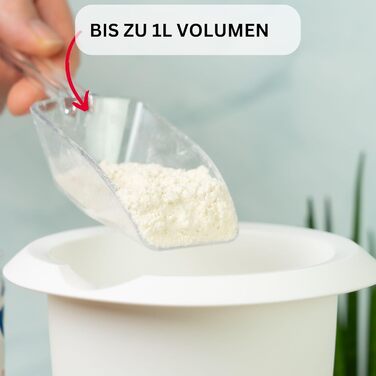 Набір кухонний та для випічки Westmark Duo 4 шт. (Quirltopf 1 л, миска 3,5 л, мірна склянка 1 л, скребок для тіста), пластик/силікон, прозорий/білий/червоний/чорний