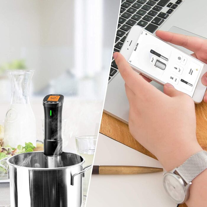 Inkbird Sous Vide Stick 1000 Вт, ISV-200W - су-від прилад з керуванням через додаток, 360° циркуляція, 0°C-90°C