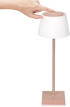 Aigostar LED акумуляторна настільна лампа бездротова, торшер з сенсорним керуванням, 3 режими кольору, IP54 вологозахист, для дому та саду (Світло-коричневий)