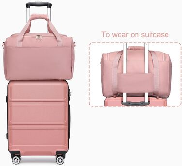 Набір валіз KONO 2 шт. 55 см, ручна валіза, набір для подорожей, 40x20x25 см, кремовий