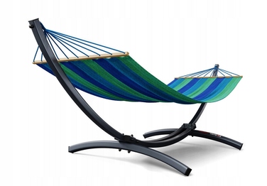 Гамак на стійці ZIDER, багатоколірний, навантаження до 300 кг, 364 x 160 см