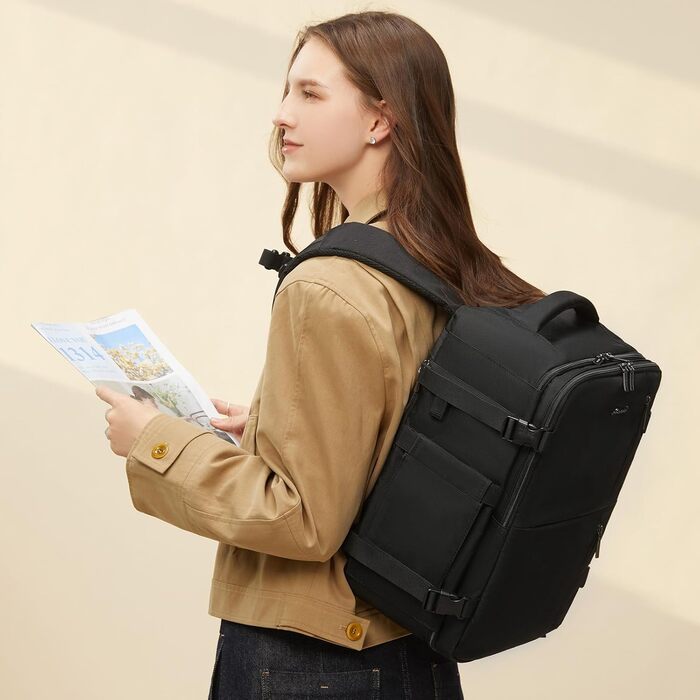 Рюкзак LOVEVOOK для ручної поклажі 40x30x20, 24л, для ноутбука 14 дюймів, з USB, чорний