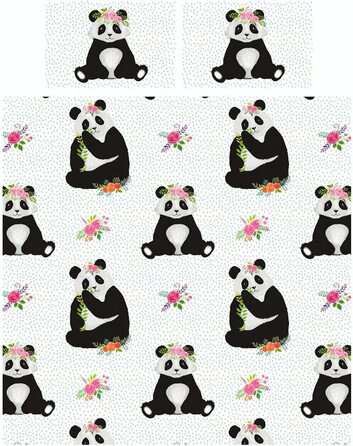 Комплект постільної білизни Rapport Panda для односпального ліжка, 135 x 200 см (розмір подвійний - 200 см x 200 см, різнокольоровий)