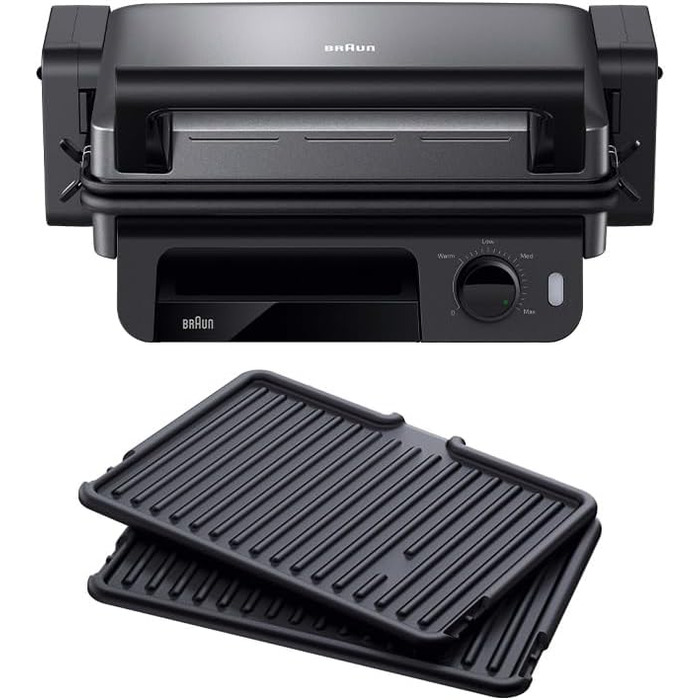 Електричний гриль Braun MultiGrill 7 CG7020: 3-в-1 (контактний гриль, BBQ, духовка), 2000W, велика поверхня (12 бургеров), чорний
