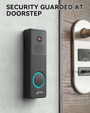 Відеодзвінок CPVAN з Wi-Fi, 2K HD камера, бездротовий, з PIR-датчиком руху, 2-сторонній аудіо, підтримка Alexa, SD-карта та хмарне сховище