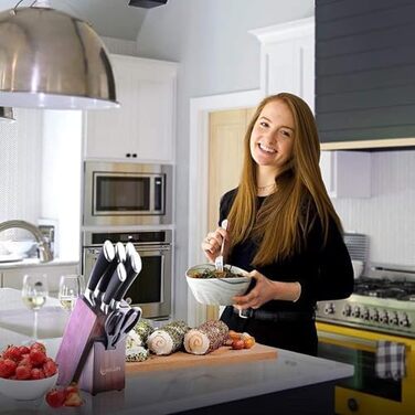 Набір кухонних ножів Chefhoablorn 15-TLG: професійний набір з нержавіючої сталі, 7 шт. (блок ножів)