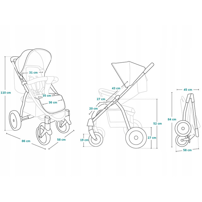 Дитячий прогулянковий візок Lionelo LO-ANNET PLUS GREEN FOREST