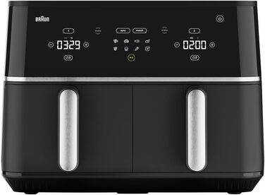 Фритюрниця повітряна Braun MultiFry 3 HF 3030, 4.3 л, 1500 Вт, цифрове керування, 8 програм, антипригарне покриття, чорний