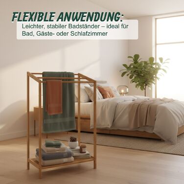 Підставка для рушників Relaxdays, бамбук, 3 перекладини