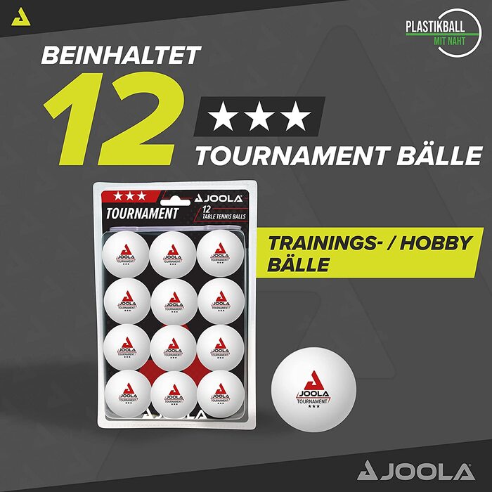 Набір для настільного тенісу Joola 54820 Duo, що складається з 2 ракеток для настільного тенісу 3 м'ячів для настільного тенісу 1 сумка для зберігання і 44322 унісекс-турнір для дорослих 40 м'ячів для настільного тенісу, білих, одного розміру