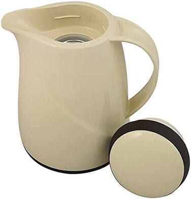 Термос Helios Wave, 1,5 л, пластик, білий, з кришкою-гвинтом, придатний для миття в посудомийній машині