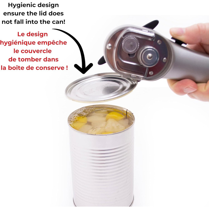 Starfrit Securimax Автоматичний відкривач консервних банок з безпечною технологією країв та підйомником кришки, сірий