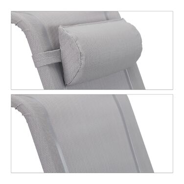 Розкладний шезлонг Relaxdays з подушкою для шиї