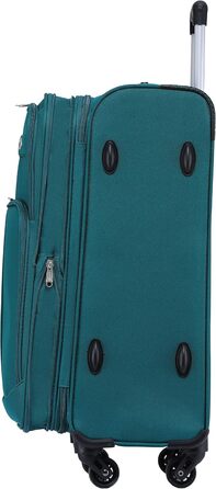 Чемодан BEIBYE з тканини, колір бірюзовий, середній, 64 см, з кодовим замком та додатковою кишенею