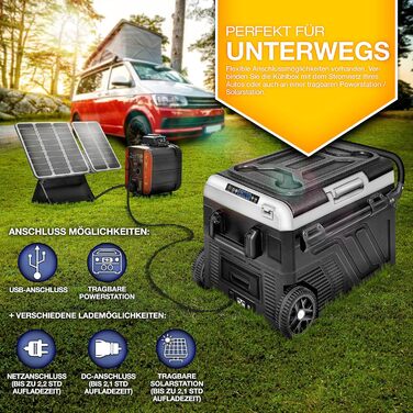 Автомобільний холодильник Tillvex Kompressor 40/50 л електричний з Wi-Fi та охолодженням до -20°C для авто, вантажівок, кемпінгу (12/24V, 230V, з акумулятором, чорний)