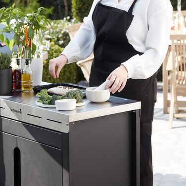 Барбекю-стіл Barbecook Premium Buddy з місцем для зберігання та вбудованим відкривачем для пляшок, для газового гриля, 84 x 46 x 90 см