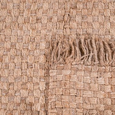 Домашній килим Paco для вітальні з волокна ручної роботи з джутовою обробкою в сучасному стилі бохо, розмір 80x150 см, Колір (80x150 см, натуральна 3)