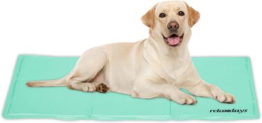 Охолоджуючий Килимок для собак Relaxdays, 60 х 100 см, самоохлаждающийся килимок для собак, гелевий, витирається, охолоджуючий килимок для домашніх тварин, Бірюзовий Бірюзовий 60 х 100 см