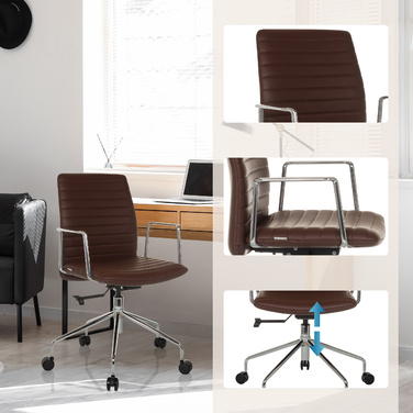 Офісний стіл / Кермове крісло VEMONA 30 PU коричневого кольору hjh OFFICE
