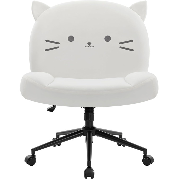 Офісний стілець IWMH без підлокітників, регульований по висоті, поворотний з роликами, з тканинним сидінням, ергономічний, крісло для читання з широким сидінням для позиції