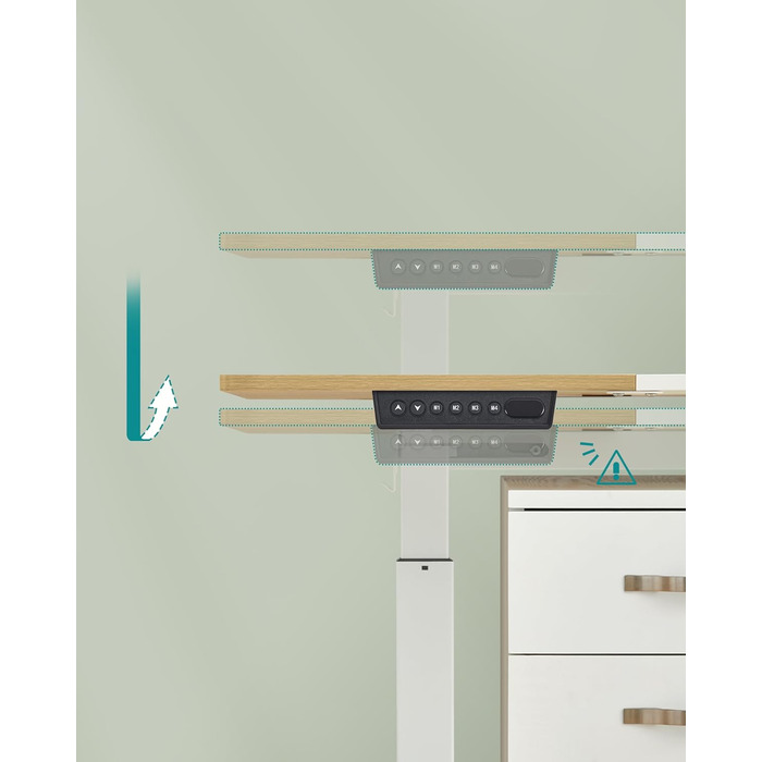 SONGMICS Регульований стіл, електричний, з пам'яттю 4 положень, 160 x 70 см, вінтажний коричневий + матовий білий, LSD026X01