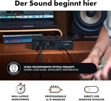 M-Audio M-Track Duo - USB аудіоінтерфейс для запису, стрімінгу та подкастингу (2 XLR/Line входи, 192kHz, USB-C)