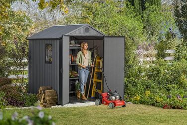 Садовий будиночок KETER Darwin 2,8 м² сірий (6x6) з Evotech пластику, з дверима та вентиляцією, 25x184x205 см