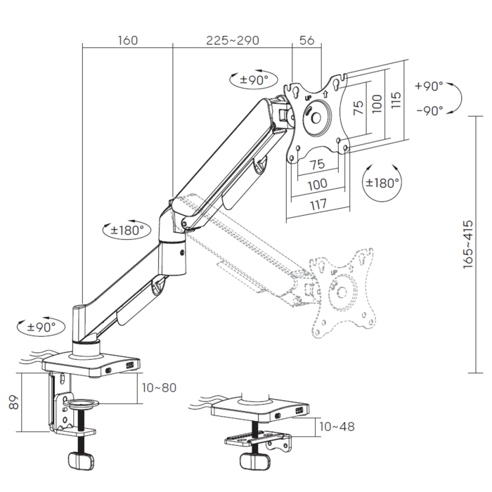 Настільне кріплення для монітора OfficePro MA431B