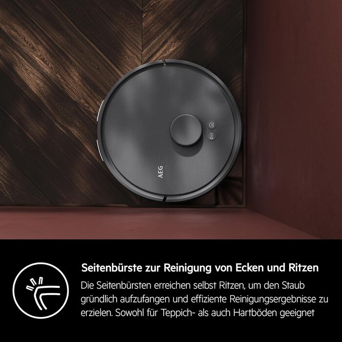 Робот-пилосос AEG AR71HW1DG з функцією миття, WiFi, LiDAR, 4000 Па, 14,4 В, 175 хв, 140 м², 0,28 л, сірий