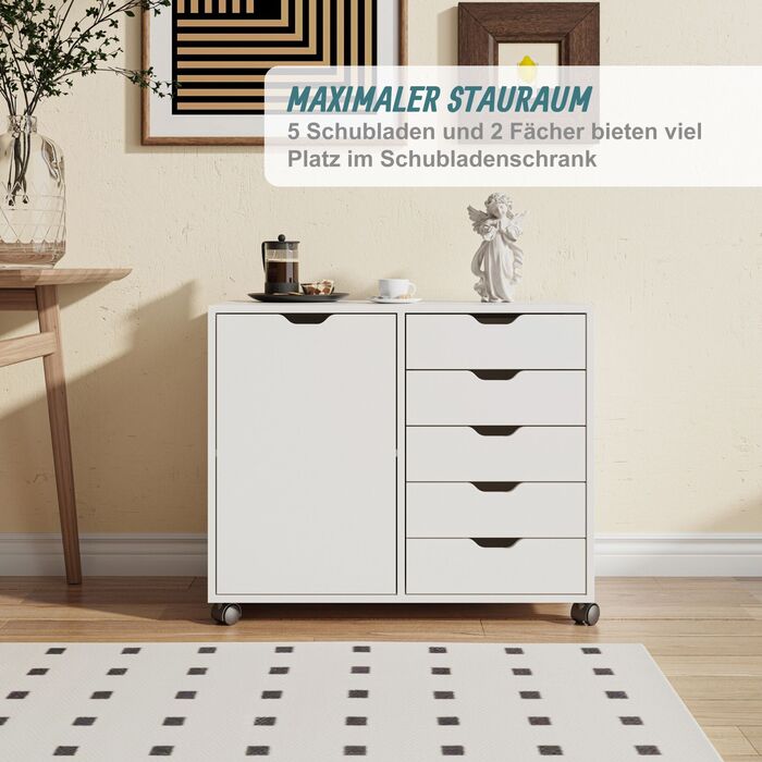 Relaxdays Роликовий контейнер з шухлядами та відсіками