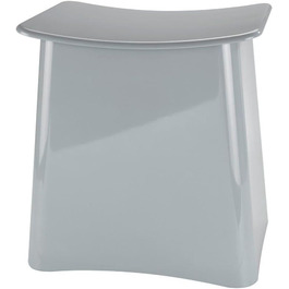 WENKO 2в1 пуф-контейнер Wing білий - для збору білизни, табурет для ванної кімнати з висувним мішком для білизни, об'єм 33 л, пластик (ABS), 45 x 48 x 33 см, білий, 48 x 33 x 45 см (сірий)